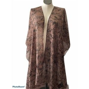 Vero Moda shaved chocolate women’s Poncho Top Brown Black Snakeskin  OS New